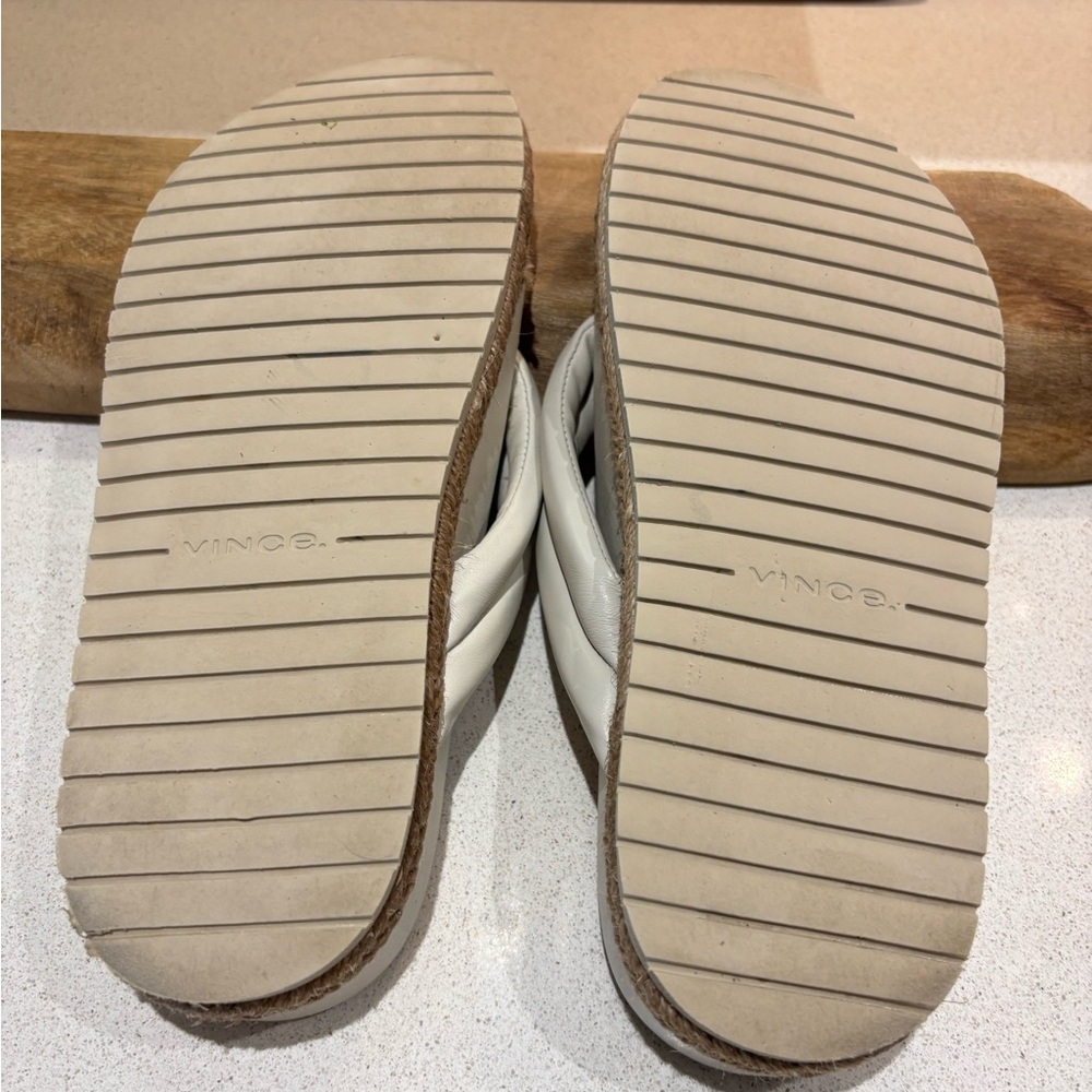 Vince. Forest Faux Espadrille Platform Women's White Sandals - SZ 10 EU 40 - Picture 12 of 12